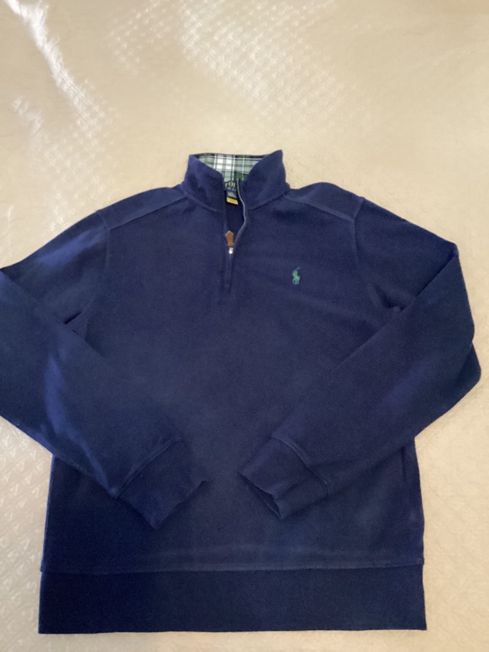 Polo Ralph Lauren boys size 14/16 blue qtr zip sweater